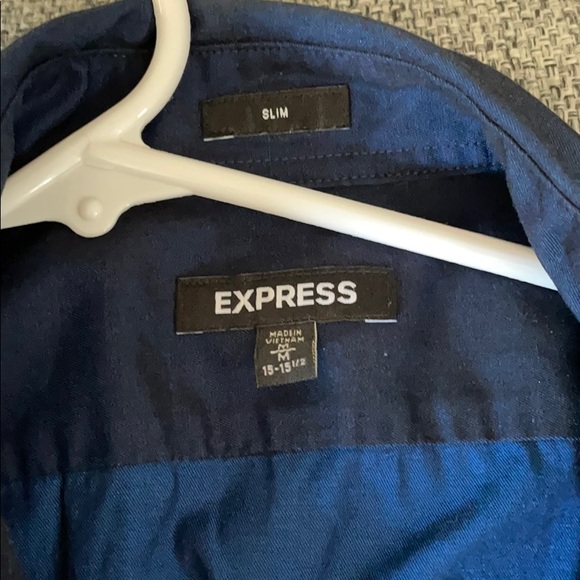 Express short sleeve blue button down - Picture 2 of 2